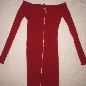 Red long sleeve dress